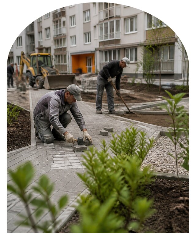 Благоустройство двора многоквартирного дома в Липецке